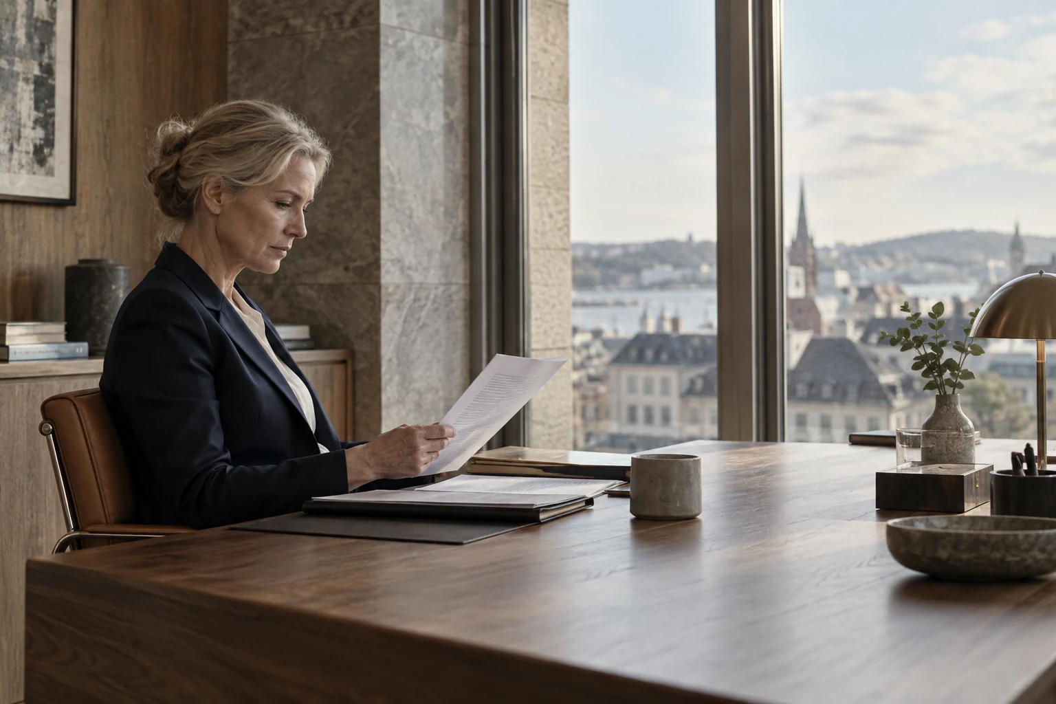 Illustrert nordisk arbeidsmiljø: lesing ved vinduet